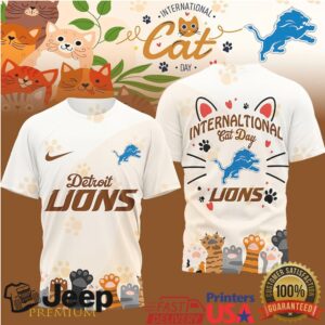 Detroit Lions International Cat Day Fan T Shirt