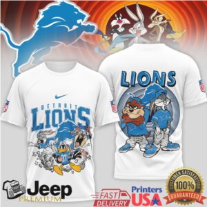 Detroit Lions Looney Tunes Taz & Friends NFL Sports Apparel T Shirt