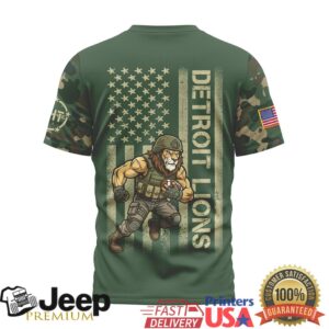 Detroit Lions Military Edition T Shirt Lions Soldier Mascot Patriotic T Shirt Detroit Lions Military Edition T Shirt Lions Soldier Mascot Patriotic T Shirt