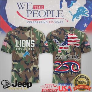 Detroit Lions NFL Camo We The People 250 Years America T Shirt Detroit Lions NFL Camo We The People 250 Years America T Shirt