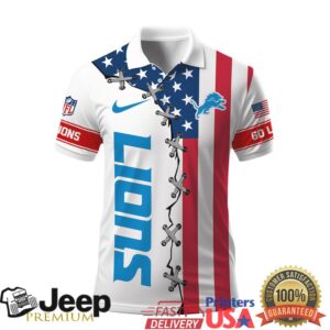 Detroit Lions NFL Patriotic American Flag Stars and Stripes Polo Shirt Detroit Lions NFL Patriotic American Flag Stars and Stripes Polo Shirt