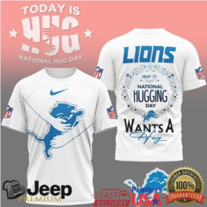 Detroit Lions National Hugging Day “Wants A Hug” T Shirt
