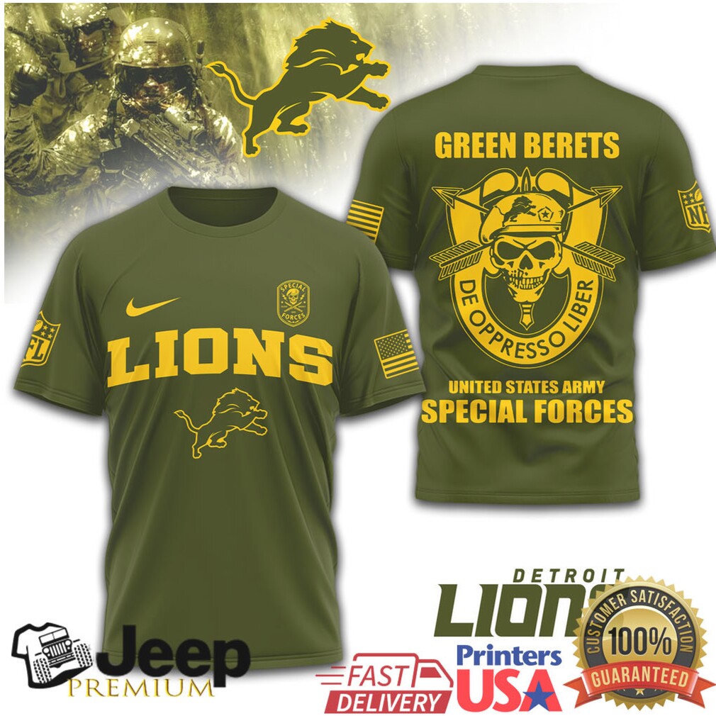 Detroit Lions US Army Special Forces Green Berets Military T Shirt Detroit Lions US Army Special Forces Green Berets Military T Shirt