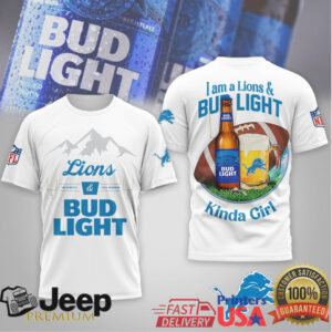 Detroit Lions x Bud Light Fan Gear Custom Football T Shirt Detroit Lions x Bud Light Fan Gear Custom Football T Shirt