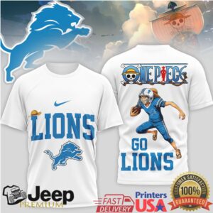 Detroit Lions x One Piece Luffy Anime Football T Shirt