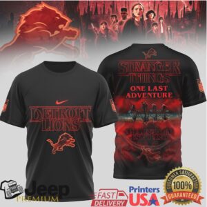 Detroit Lions x Stranger Things One Last Adventure T Shirt
