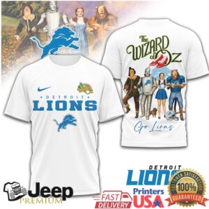 Detroit Lions x The Wizard of Oz Courageous Lion Mashup T Shirt