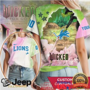 Detroit Lions x Wicked Defying Gravity Custom 3D All Over Print Shirt