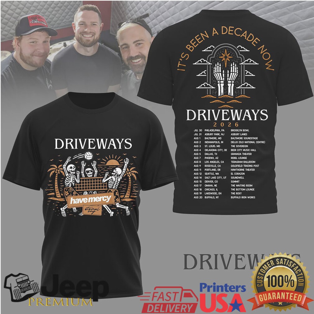 Driveways Band It's Been A Decade Now 2026 Tour Graphic T shirt Driveways Band It's Been A Decade Now 2026 Tour Graphic T shirt