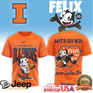 Felix the Cat Illinois Fighting Illini Basketball Mascot T Shirt Felix the Cat Illinois Fighting Illini Basketball Mascot T Shirt