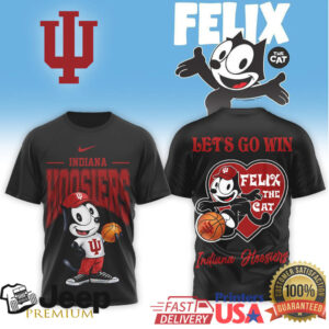 Felix the Cat Indiana Hoosiers College Basketball Graphic T Shirt Felix the Cat Indiana Hoosiers College Basketball Graphic T Shirt