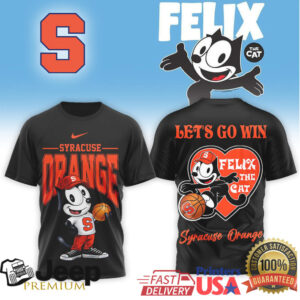 Felix the Cat Syracuse Orange Basketball Heart Graphic T Shirt Felix the Cat Syracuse Orange Basketball Heart Graphic T Shirt