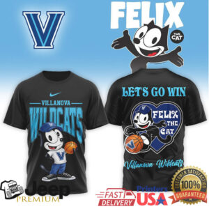 Felix the Cat Villanova Wildcats College Hoops Graphic T Shirt Felix the Cat Villanova Wildcats College Hoops Graphic T Shirt