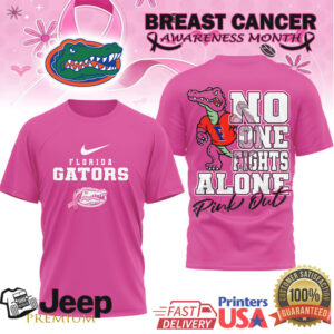 Florida Gators No One Fights Alone Breast Cancer Awareness Pink Out T Shirt Florida Gators No One Fights Alone Breast Cancer Awareness Pink Out T Shirt