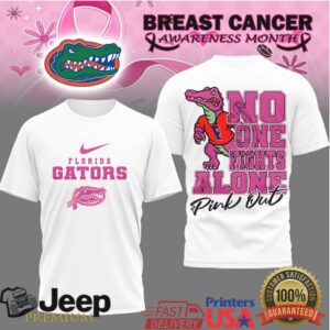 Florida Gators No One Fights Alone Breast Cancer Awareness Pink Out T Shirt