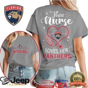 Florida Panthers Nurse T Shirt Hockey Fan Nurse Heart Stethoscope Design