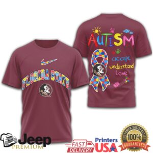 Florida State Seminoles Autism Awareness T Shirt Accept Understand Love