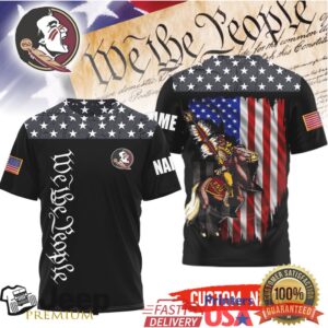 Florida State Seminoles Custom Name We The People Patriotic American Flag T Shirt