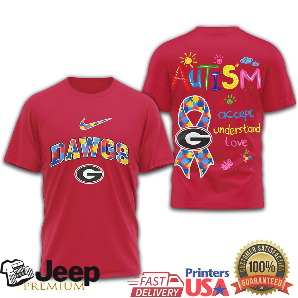 Georgia Bulldogs Autism Awareness T Shirt Accept Understand Love Georgia Bulldogs Autism Awareness T Shirt Accept Understand Love
