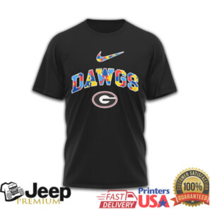 Georgia Bulldogs “Dawgs” Autism Awareness Puzzle Shirt