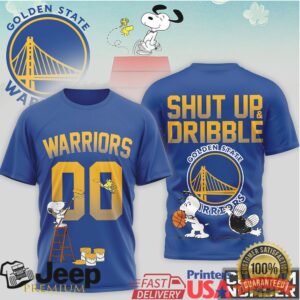 Golden State Warriors Snoopy Shut Up and Dribble Graphic T Shirt Golden State Warriors Snoopy Shut Up and Dribble Graphic T Shirt