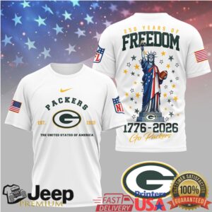 Green Bay Packers 1776 2026 America’s 250th Anniversary T Shirt
