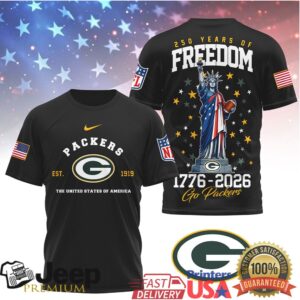 Green Bay Packers 1776 2026 America’s 250th Anniversary T Shirt