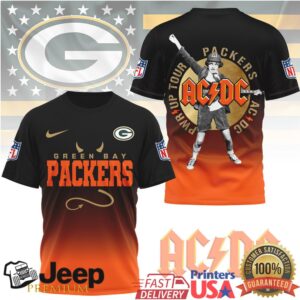 Green Bay Packers ACDC Rock 'n' Roll Edition 3D T Shirt