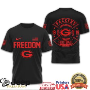Green Bay Packers Freedom Football Justice Equity Opportunity Black T Shirt