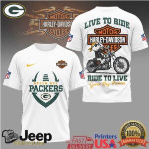 Green Bay Packers Harley Davidson Ride To Live T Shirt