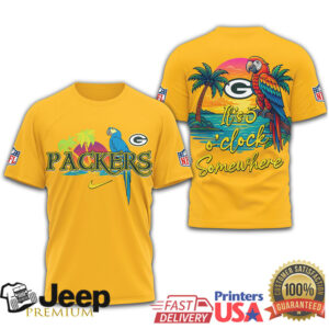 Green Bay Packers NFL Tropical Parrot Summer Beach Party T Shirt