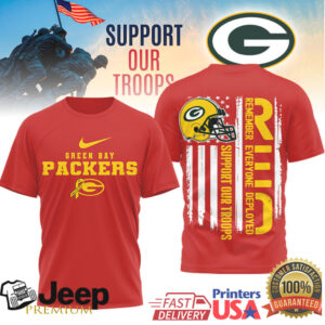 Green Bay Packers RED Support Our Troops Military Appreciation T Shirt Green Bay Packers RED Support Our Troops Military Appreciation T Shirt