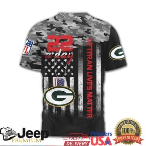 Green Bay Packers Veteran Awareness T Shirt 22 A Day End Veteran Suicide Camo Green Bay Packers Veteran Awareness T Shirt 22 A Day End Veteran Suicide Camo