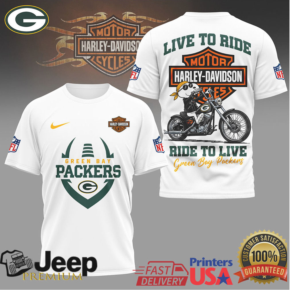 Green Bay Packers x Harley Davidson “Ride to Live” Motorcycle NFL T Shirt Green Bay Packers x Harley Davidson “Ride to Live” Motorcycle NFL T Shirt