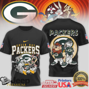 Green Bay Packers x Looney Tunes Bugs & Taz NFL T Shirt Green Bay Packers x Looney Tunes Bugs & Taz NFL T Shirt