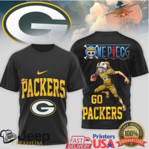 Green Bay Packers x One Piece Luffy Anime Football T Shirt
