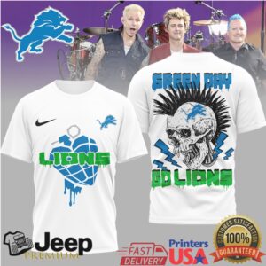 Green Day x Detroit Lions Heart Grenade Punk Aesthetics Shirt