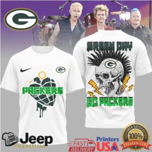 Green Day x Green Bay Packers Punk Skull G Logo Fan T Shirt