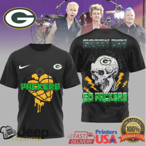 Green Day x Green Bay Packers Punk Skull G Logo Fan T Shirt
