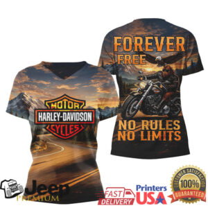 Harley Davidson Forever Free Bigfoot Motorcycle Rider All Over Print