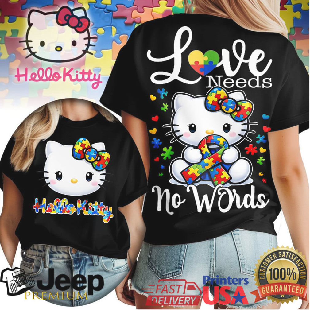 Hello Kitty Autism Awareness Love Needs No Words Puzzle Ribbon T Shirt Hello Kitty Autism Awareness Love Needs No Words Puzzle Ribbon T Shirt