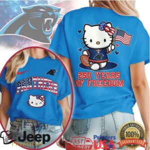 Hello Kitty Carolina Panthers 250 Years of Freedom Patriotic T Shirt Hello Kitty Carolina Panthers 250 Years of Freedom Patriotic T Shirt