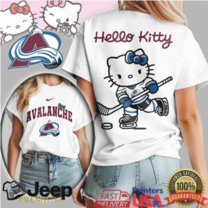 Hello Kitty Colorado Avalanche Hockey T Shirt Cute NHL Fan Apparel