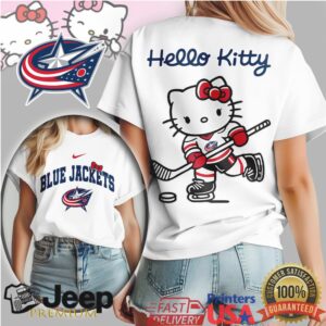 Hello Kitty Columbus Blue Jackets Hockey Player T Shirt NHL Fan Gift