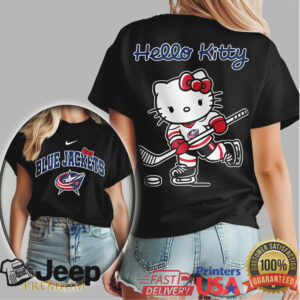 Hello Kitty Columbus Blue Jackets Hockey Player T Shirt NHL Fan Gift