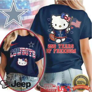 Hello Kitty Dallas Cowboys 250 Years of Freedom Patriotic T Shirt Hello Kitty Dallas Cowboys 250 Years of Freedom Patriotic T Shirt