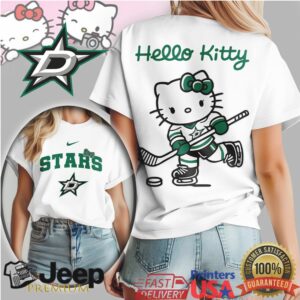 Hello Kitty Dallas Stars Hockey T Shirt Cute NHL Fan Apparel