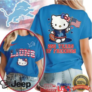 Hello Kitty Detroit Lions 250 Years of Freedom Patriotic T Shirt Hello Kitty Detroit Lions 250 Years of Freedom Patriotic T Shirt