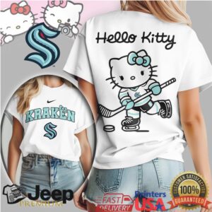 Hello Kitty Seattle Kraken Hockey T Shirt Cute NHL Fan Apparel