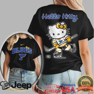 Hello Kitty St. Louis Blues Hockey Player T Shirt Blues Fan Apparel